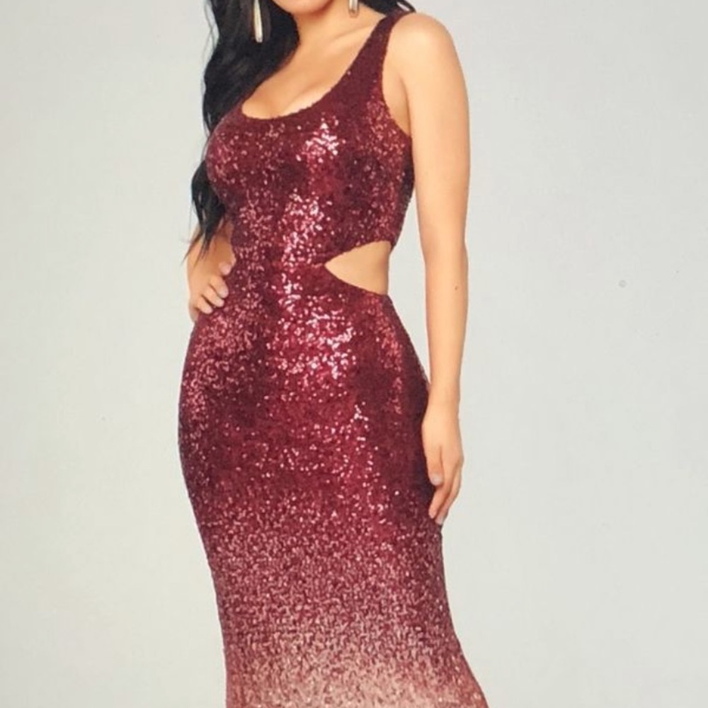 Burgundy ombré dress
